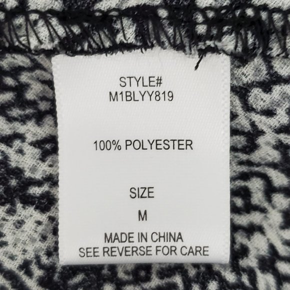 Ophelia Roe Black Snakeskin Print Bell Sleeve Layered Pullover Top Size M - Picture 10 of 12